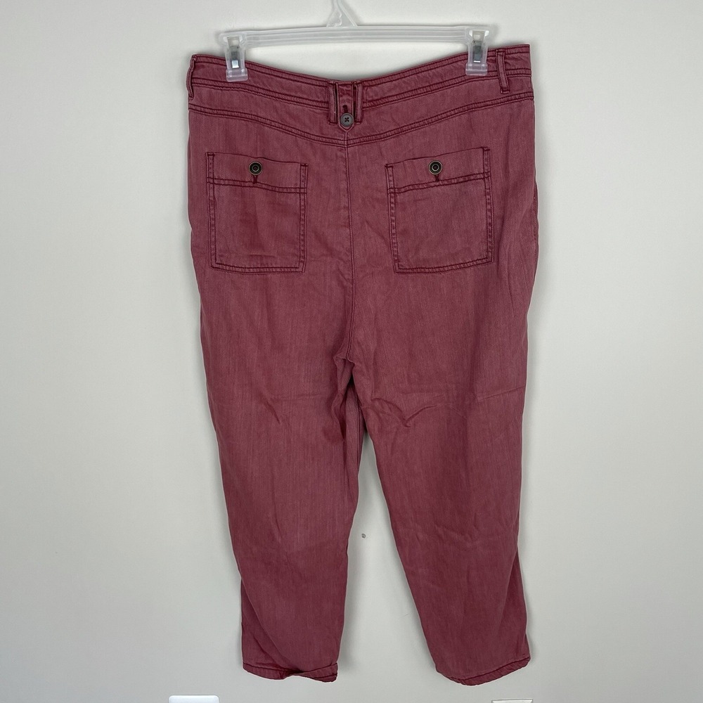 Anthropologie Pleated Front Skinny Pants Pink Slim Trousers Size 32 Petite - Picture 6 of 8